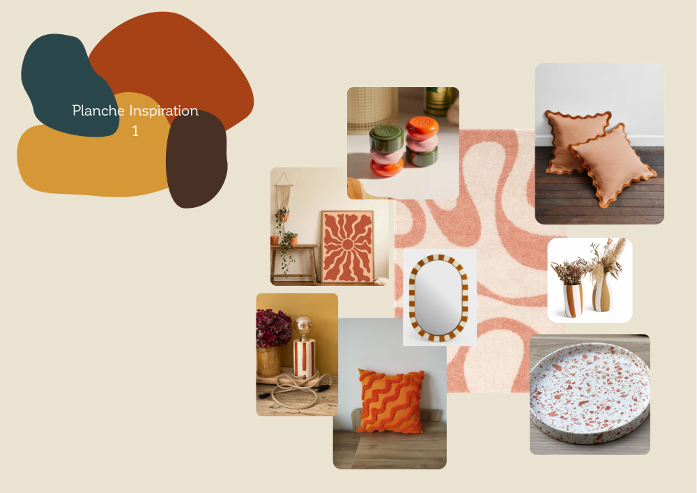 Planche d’inspiration décoration intérieure – Ambiance terracotta